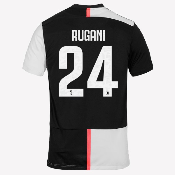 Trikot Juventus NO.24 Rugani Heim 2019-20 Weiß Schwarz Fussballtrikots Günstig